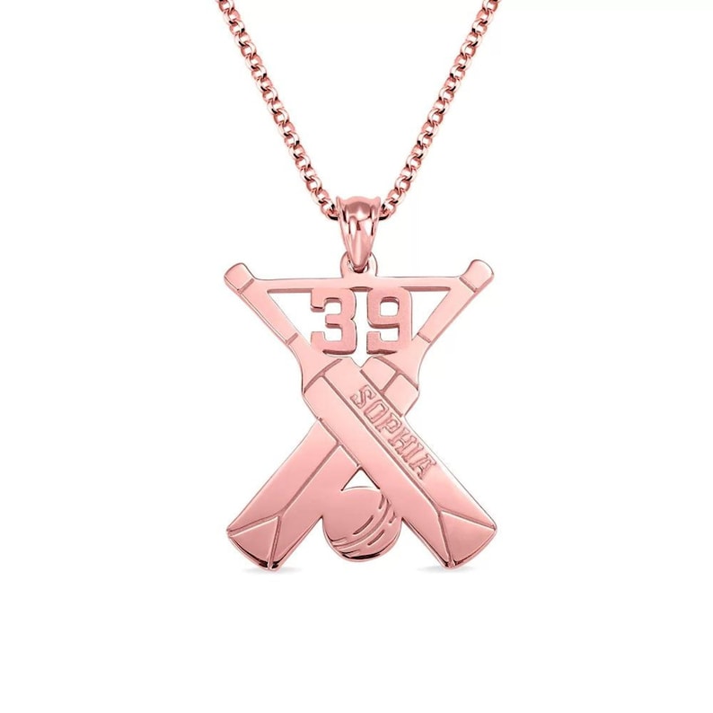 Personalized Cricket Bat Necklace