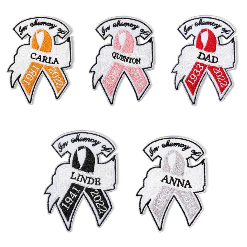 Personalized Embroidered Memorial Ribbon Patch