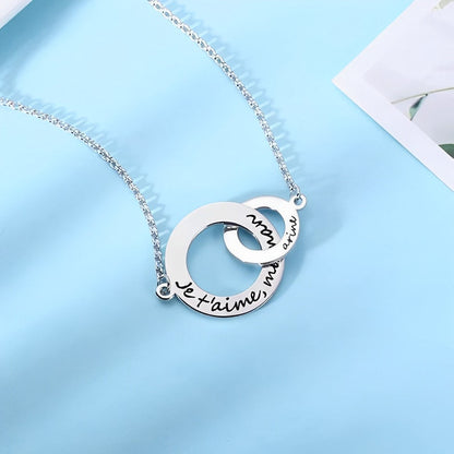 Personalized Interlocking Circle Necklace