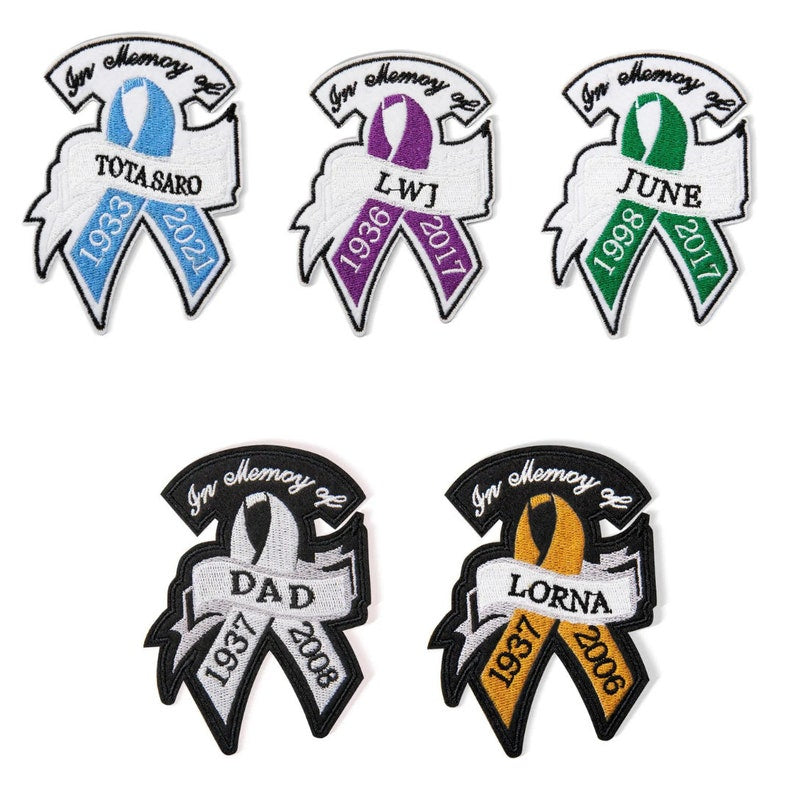 Personalized Embroidered Memorial Ribbon Patch