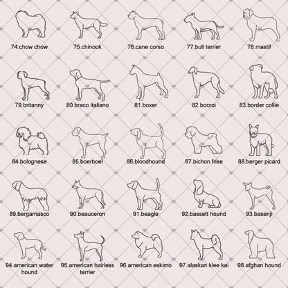Personalized Dog/Cat Breed Silhouette Line Drawing Necklace