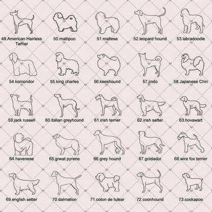Personalized Dog/Cat Breed Silhouette Line Drawing Necklace