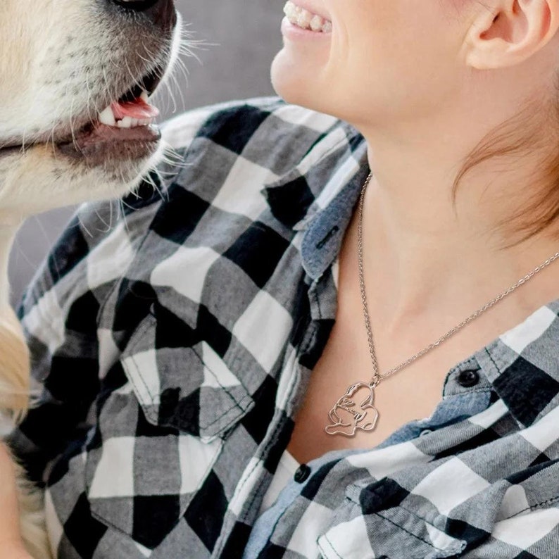Personalized Dog Breed Silhouette Name Necklace