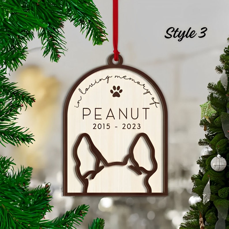 Personalized Dog Ear Ornament