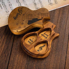 Personalisierte Gitarrenplektren aus Holz mit Etui