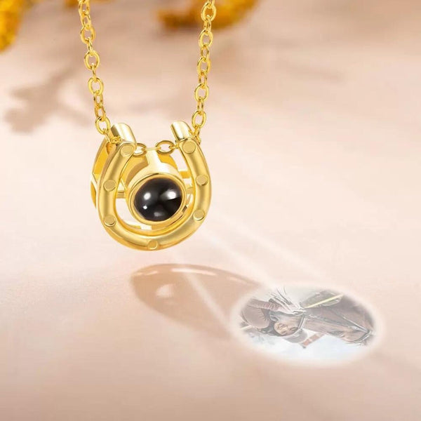 Horseshoe Picture Projection Necklace