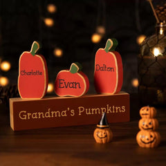 Personalisiertes Kürbis-Familien-Bausteinset für Herbst und Thanksgiving