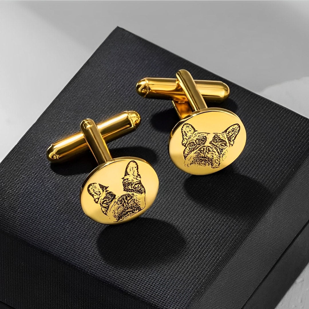 Custom Cufflinks with Pet Portrait
