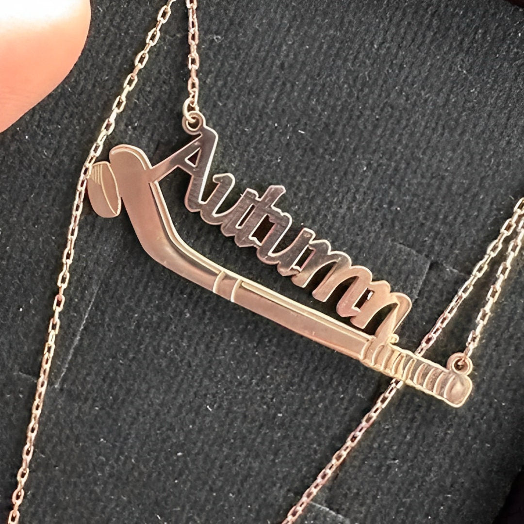 Hockey Necklace Customized with Name