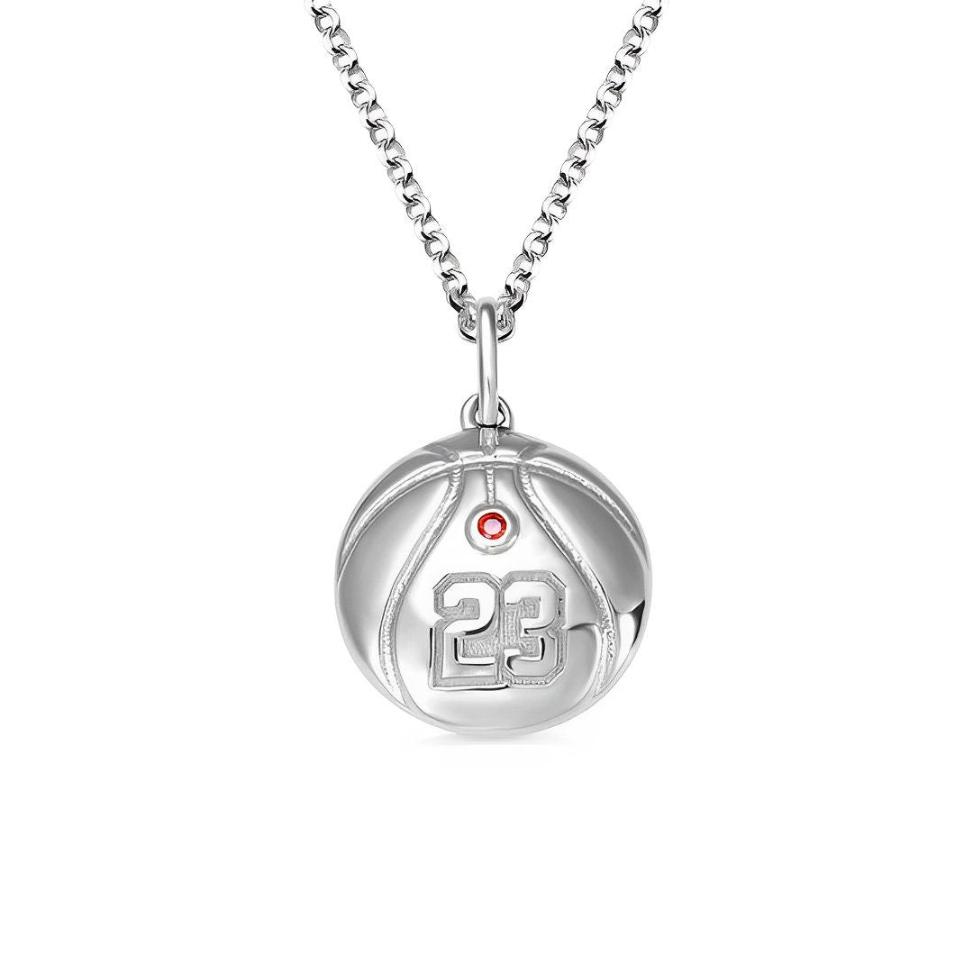 Personalized Basketball Necklace with Birthstone – Bella Olivia Gifts