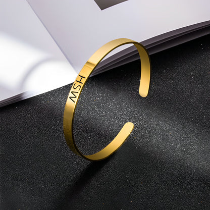 Custom Engraved Adjustable Bangle
