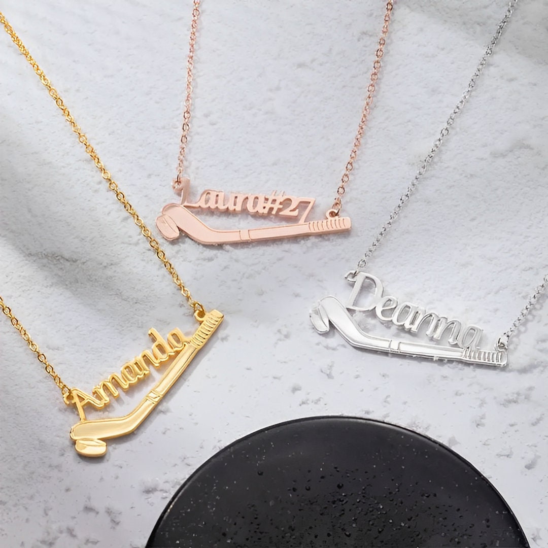 Hockey Necklace Customized with Name