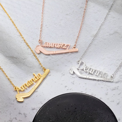 Hockey Necklace Customized with Name