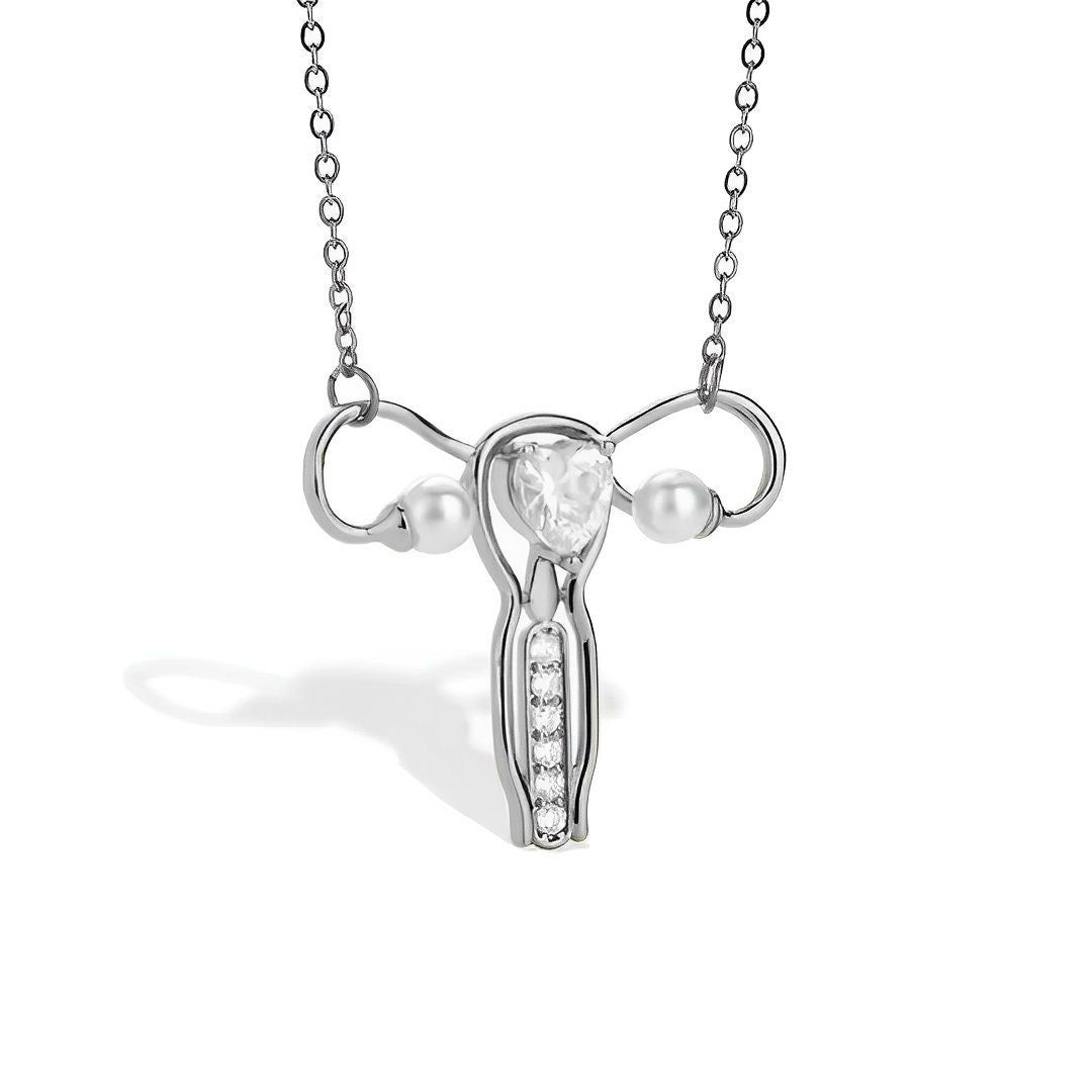 Custom Birthstone Uterus Necklace
