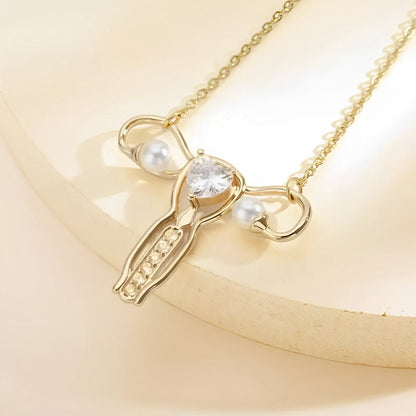 Custom Birthstone Uterus Necklace