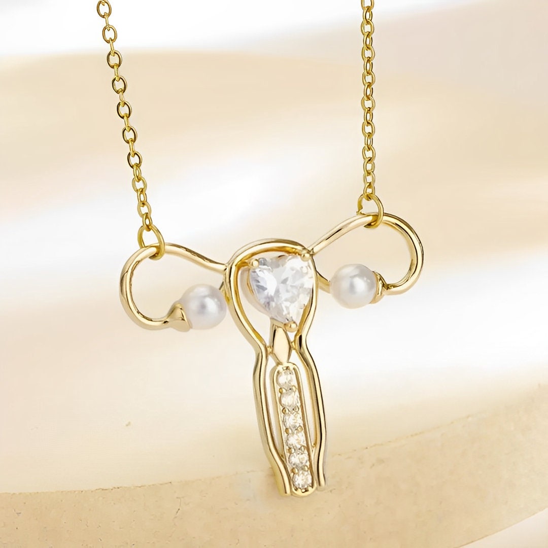 Custom Birthstone Uterus Necklace