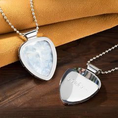 Gitarrenplektrum-Halter-Halskette mit individueller Gravur und 3 Gitarrenplektren