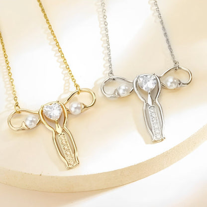 Custom Birthstone Uterus Necklace