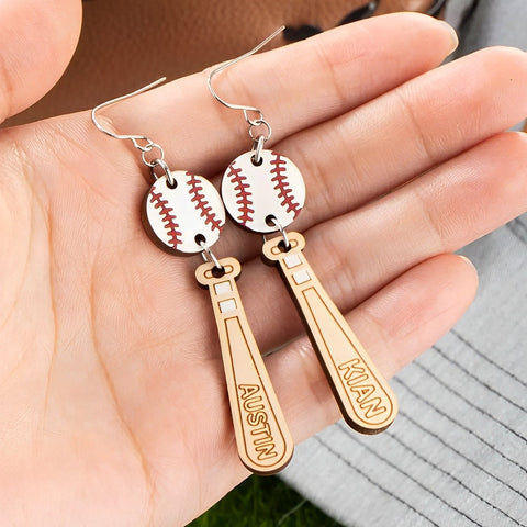 Custom Wooden Baseball/Softball Bat  Earrings