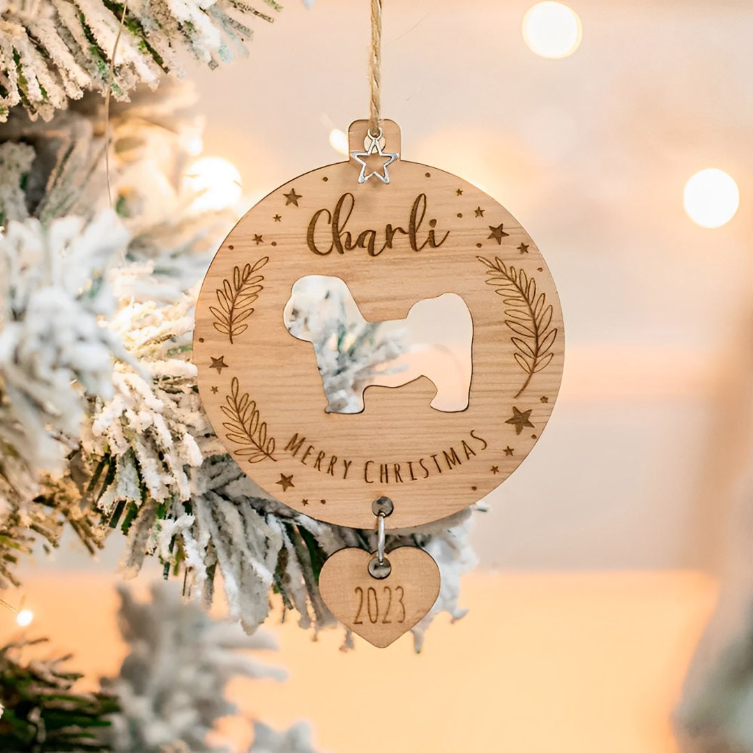 Personalised Dog Silhouette Wooden Ornament