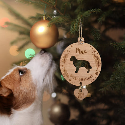 Personalised Dog Silhouette Wooden Ornament