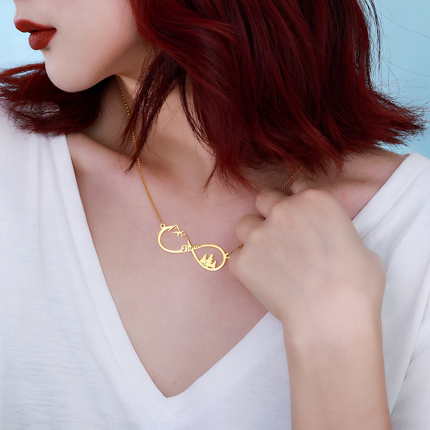 Mountain Infinity Name Necklace