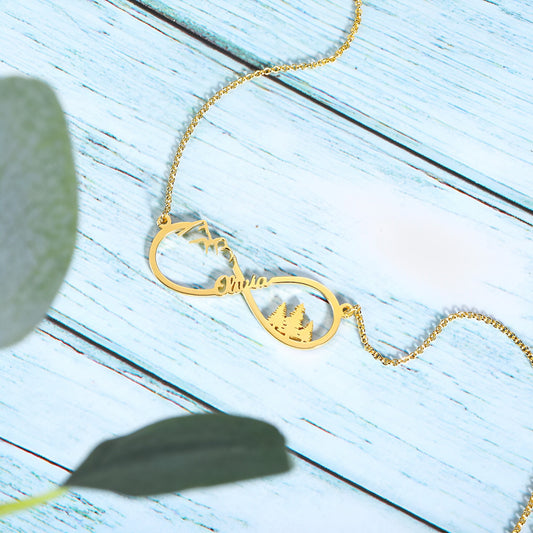 Mountain Infinity Name Necklace