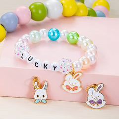 Personalisiertes Armband mit Osterhasenanhänger und Namen