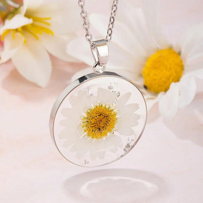 Personalized Resin Birth Flower Necklace