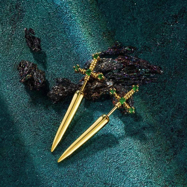 Dark Gothic Sword Illusion Earrings
