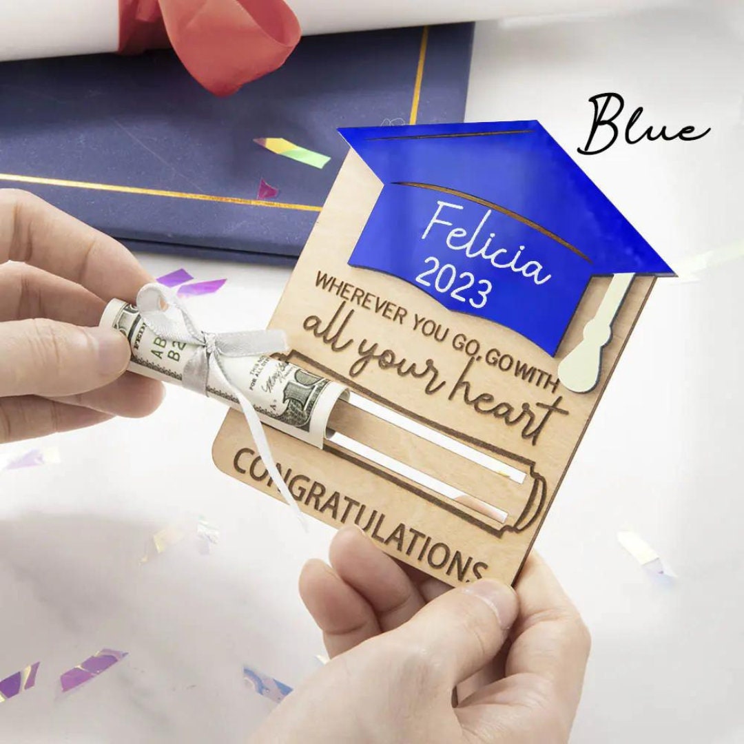 Personalized Graduation Money Holder with Engraved Message