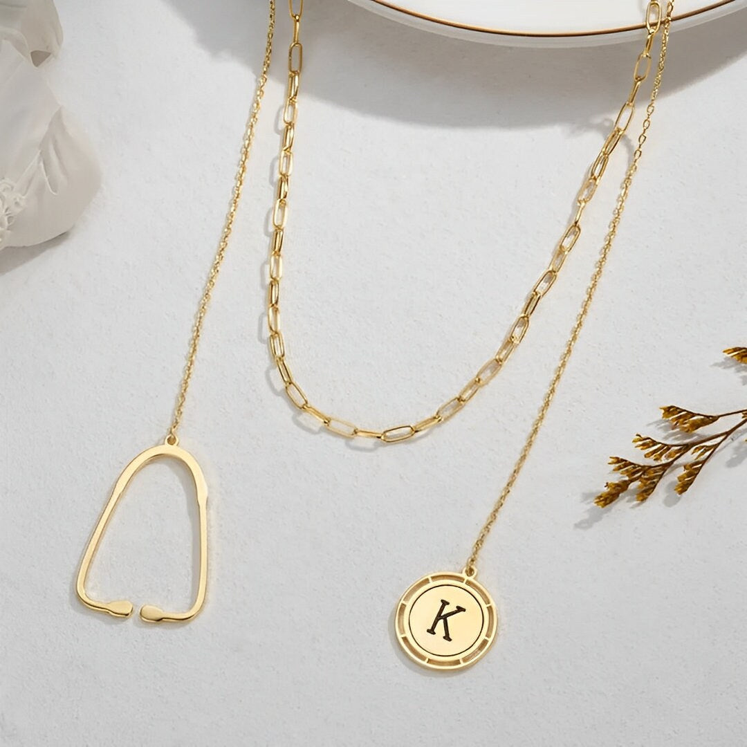 Nurse Graduation Gift, Gold Stethoscope Necklace with Custom Initial