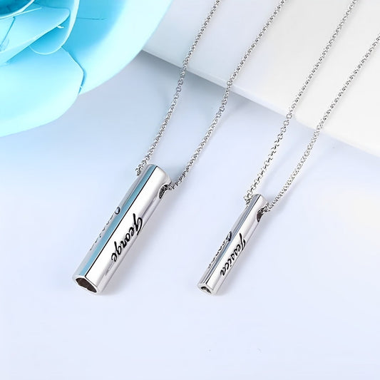 Matching Double Heart Bar Necklace