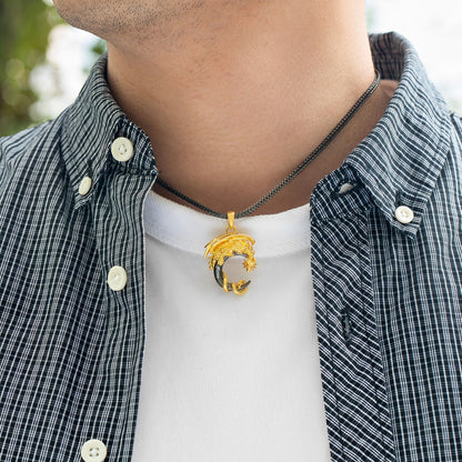 Customized Moon Dragon Birthstone Necklace