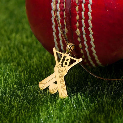 Personalized Cricket Bat Necklace