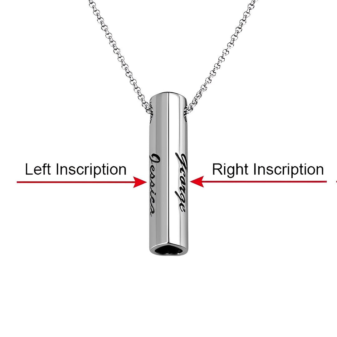 Matching Double Heart Bar Necklace