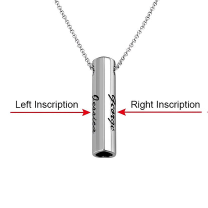 Matching Double Heart Bar Necklace