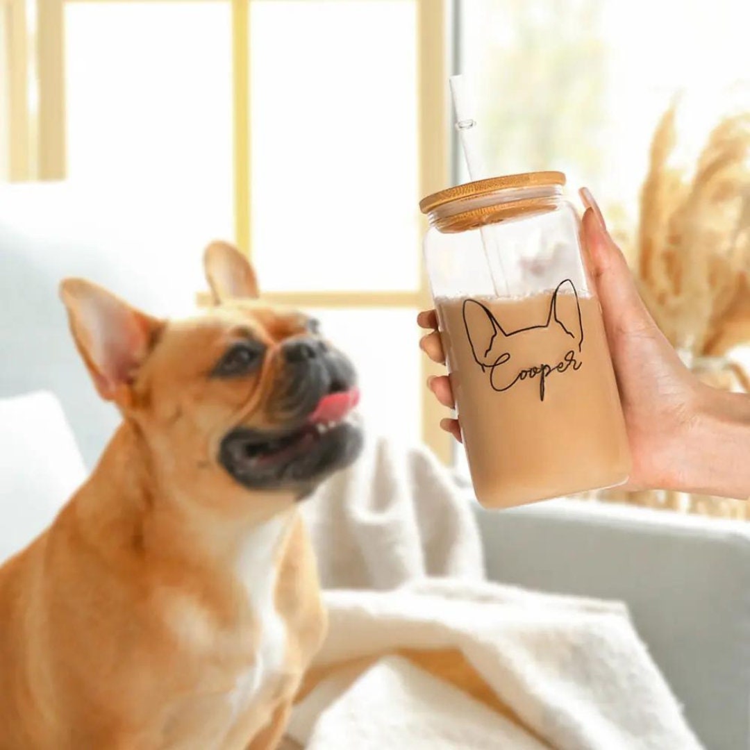 Personalized Dog Ear Glass Can