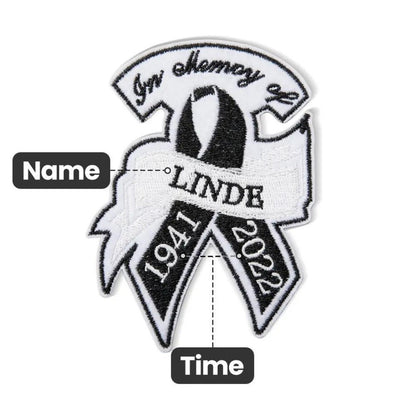 Personalized Embroidered Memorial Ribbon Patch