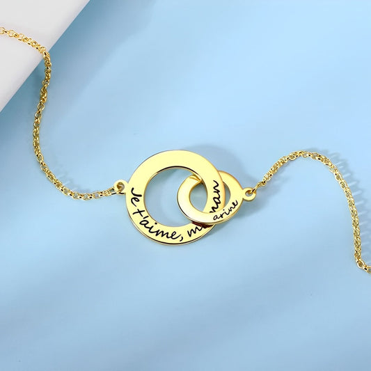 Personalized Interlocking Circle Necklace