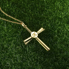 Personalisierte Baseballschläger-Kreuz-Halskette