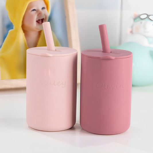 Custom Name Baby Silicone  Sippy Cups