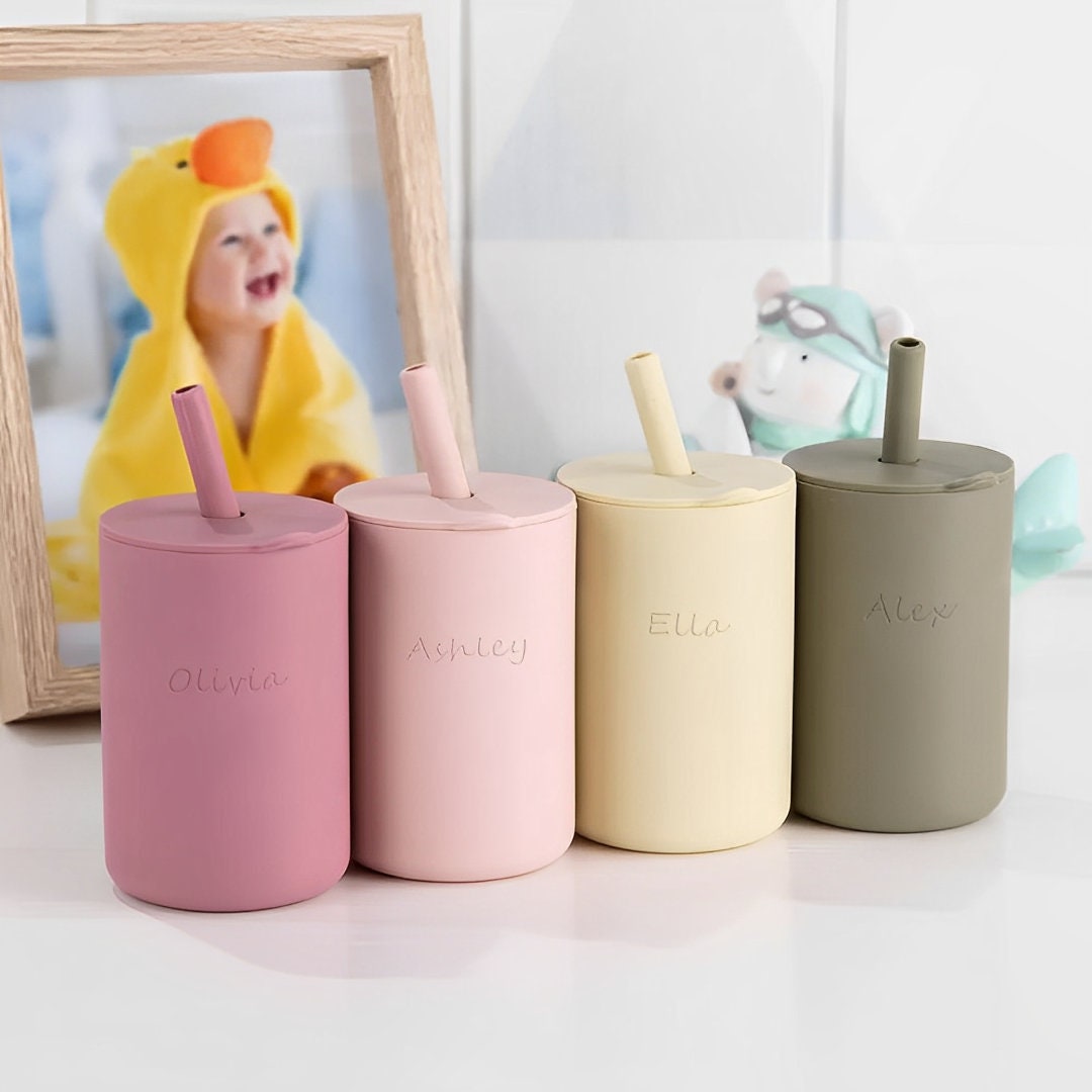 Custom Name Baby Silicone  Sippy Cups