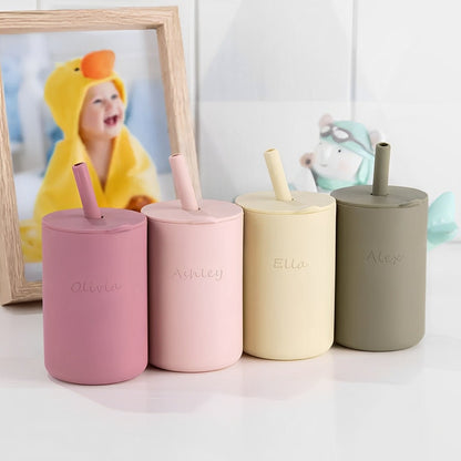 Custom Name Baby Silicone  Sippy Cups