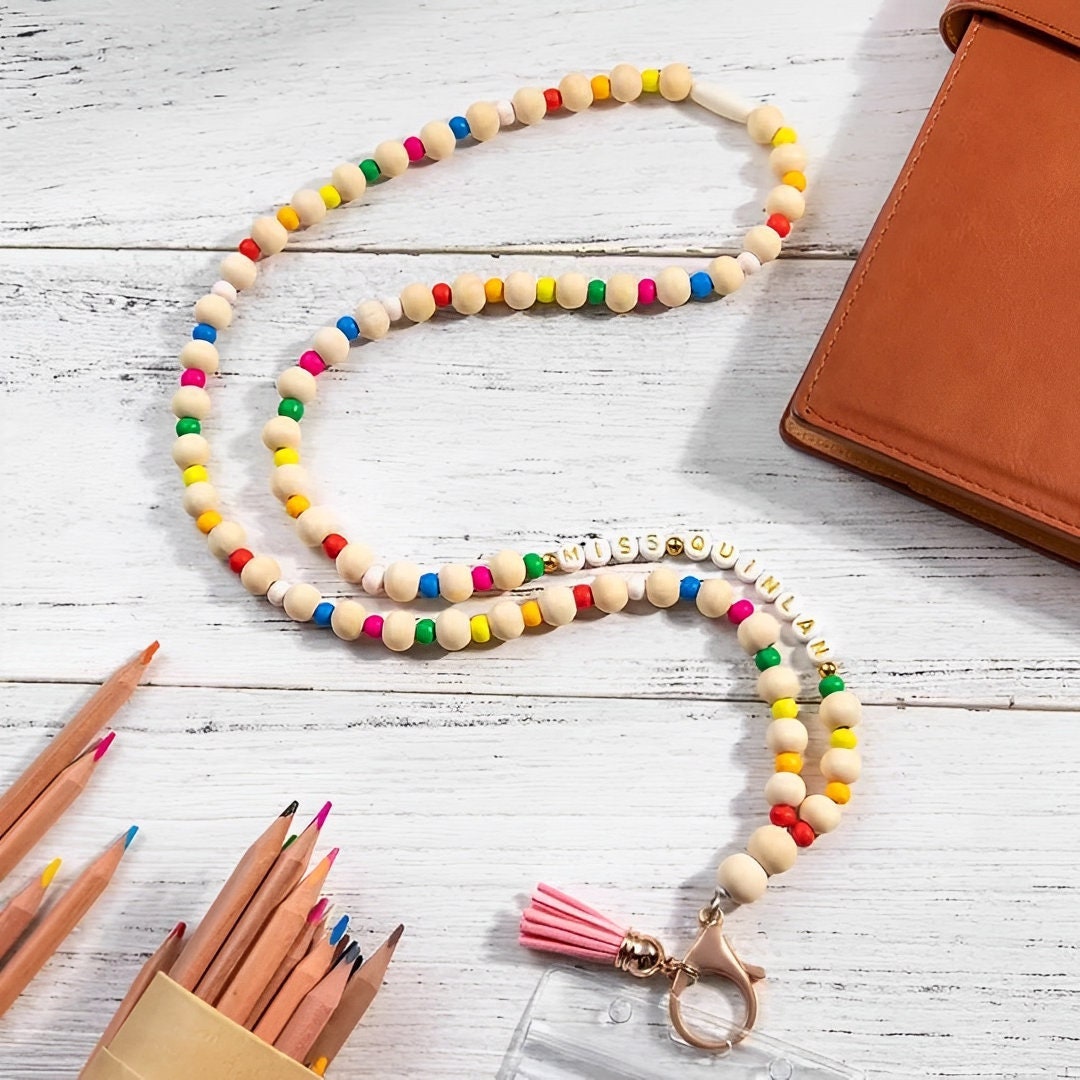 Personalized Bohemian Beaded Lanyard
