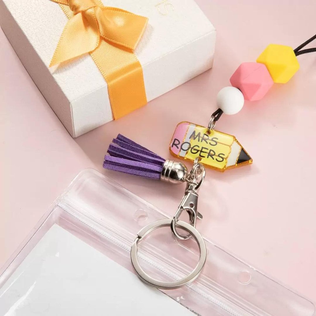 Custom Name Pencil Lanyard with Badge Holder