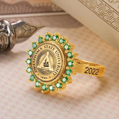 Personalized University Graduation Signet Ring