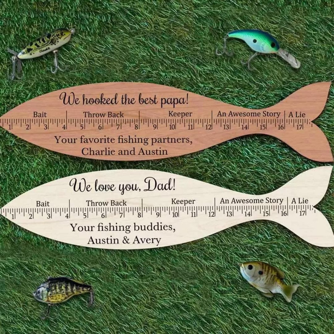 7 Foot Fish Ruler Personalized Wooden Fish Ruler – Bella Olivia Gifts
