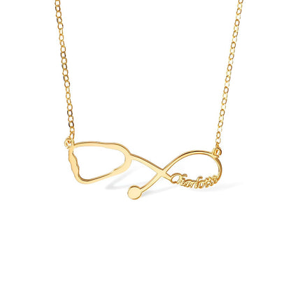 Custom Stethoscope Infinity Name Necklace