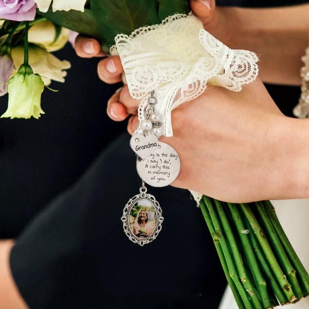 Customized Photo Charm for Bridal Bouquet